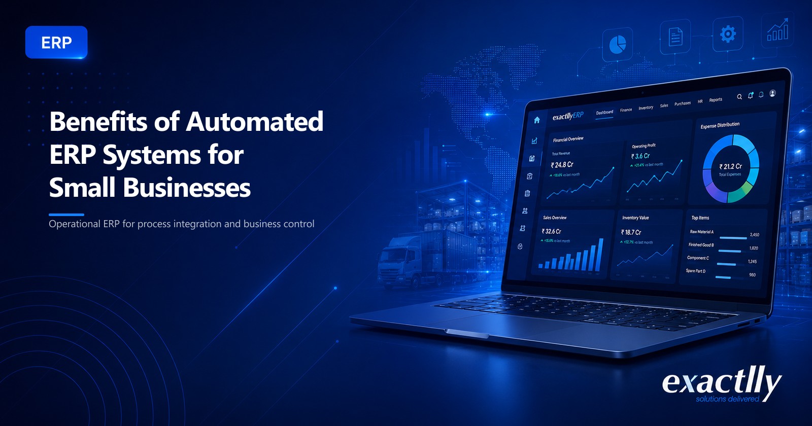 Owner, finance head, and operations head at a growing small business reviewing automated ERP outcomes against the previous manual reconciliation workflow