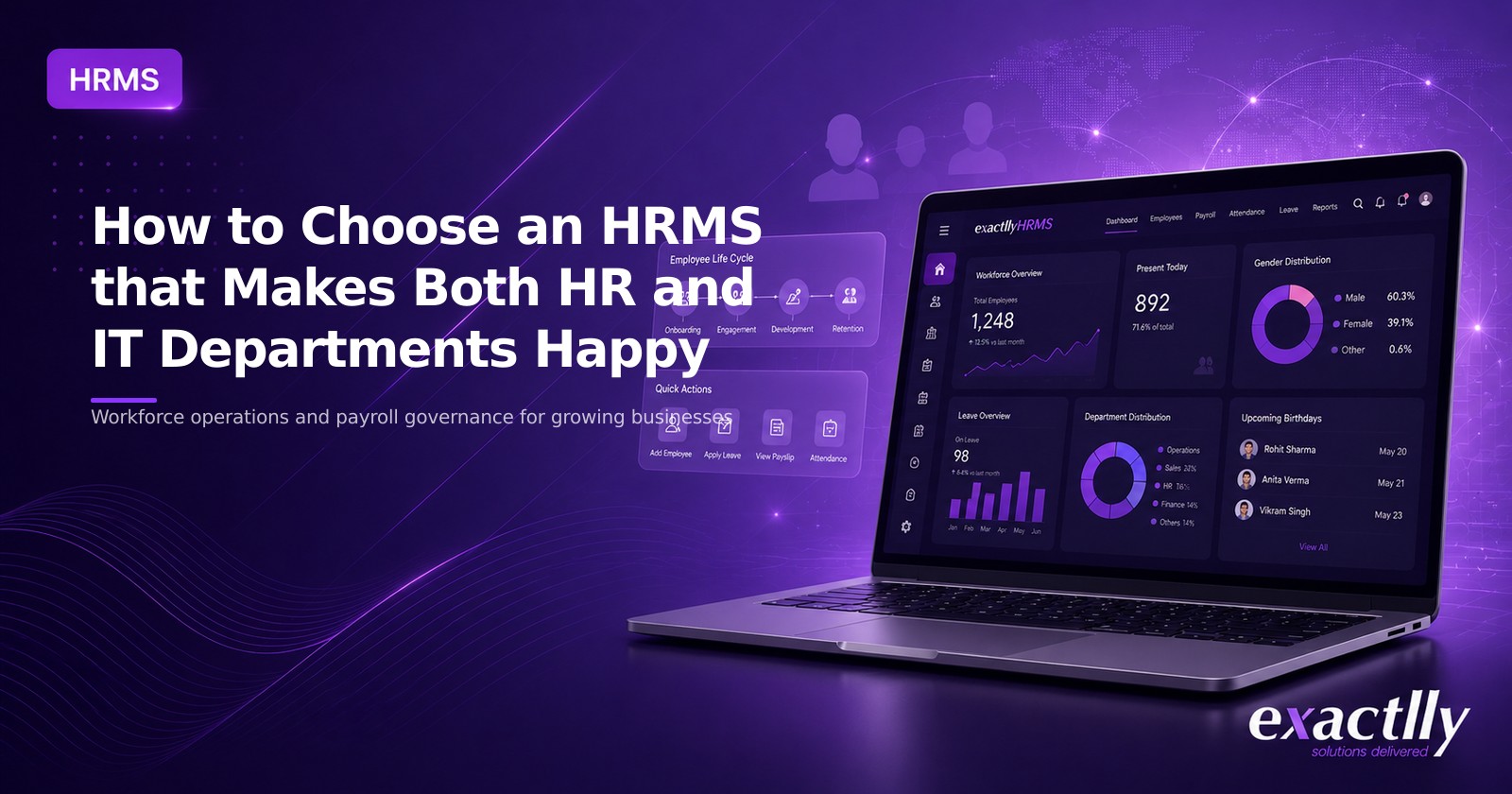 HR and IT teams working together to select an HRMS that meets shared organisational needs.