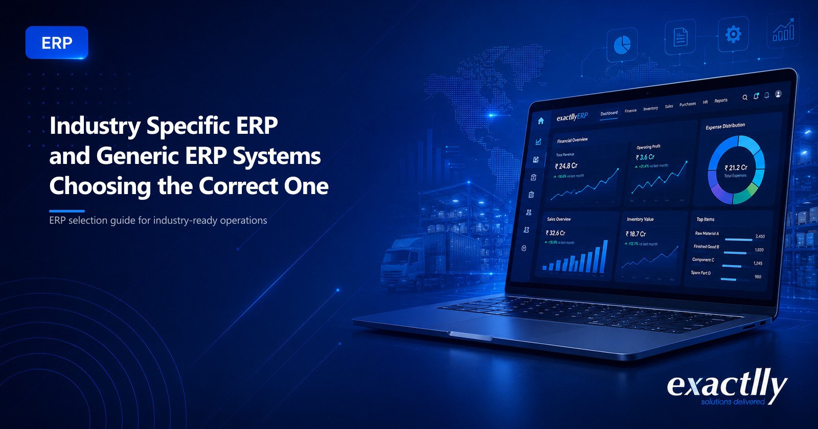 Operations head and founder reviewing ERP selection between industry-fit platform and generic ERP requiring customisation against production planning, multi-location stock, GST compliance, and operational workflow fit