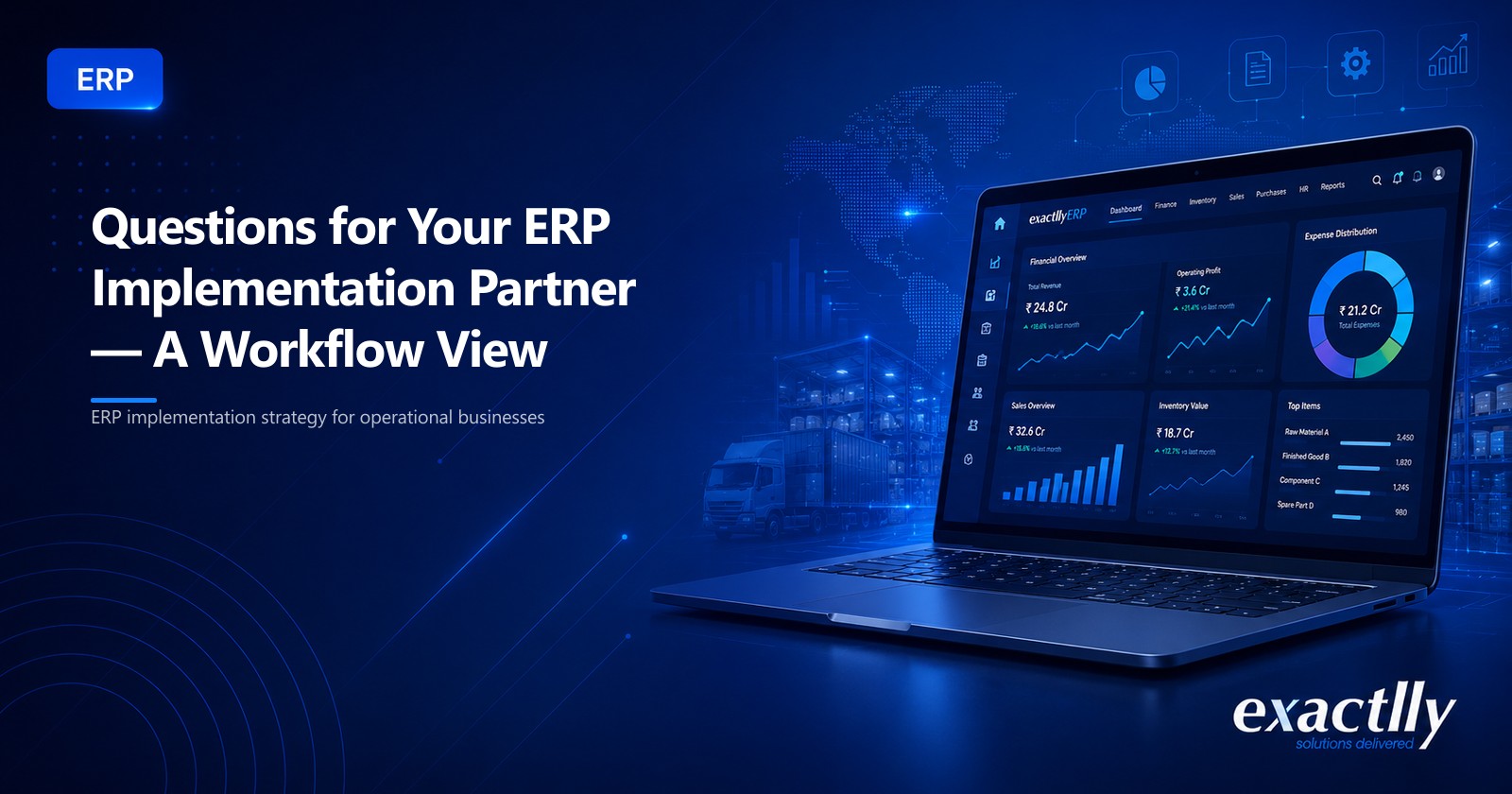 Owner and operations head reviewing partner credentials and methodology against ERP rollout workflow at a mid-size manufacturing operation