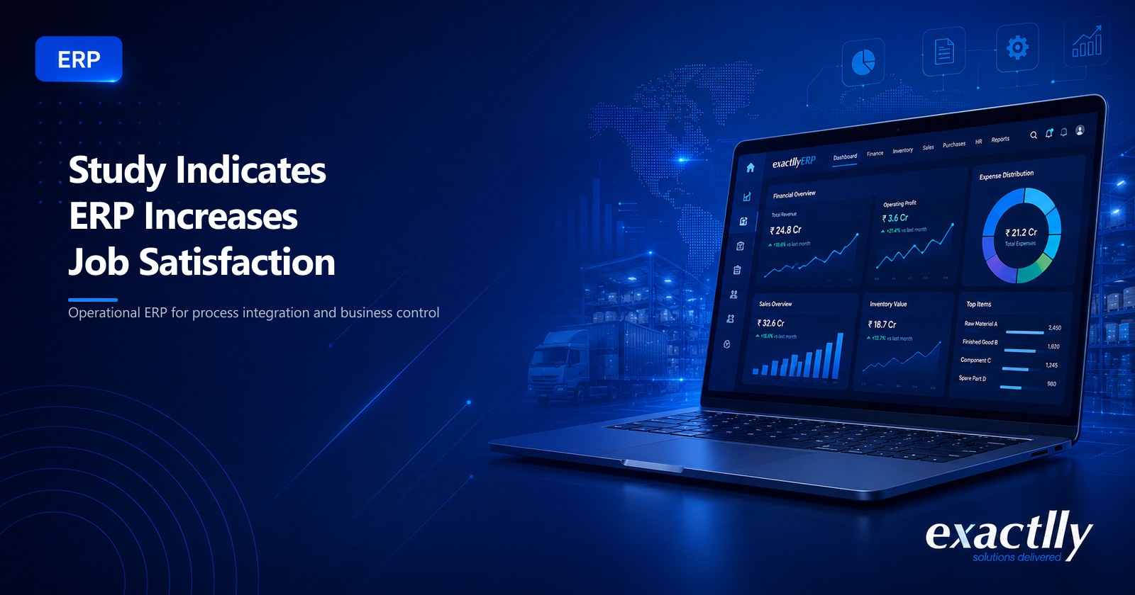 Production planner, finance executive, and dispatch supervisor working with autonomy and real-time feedback on connected ERP rather than chasing approvals and reconciling spreadsheets