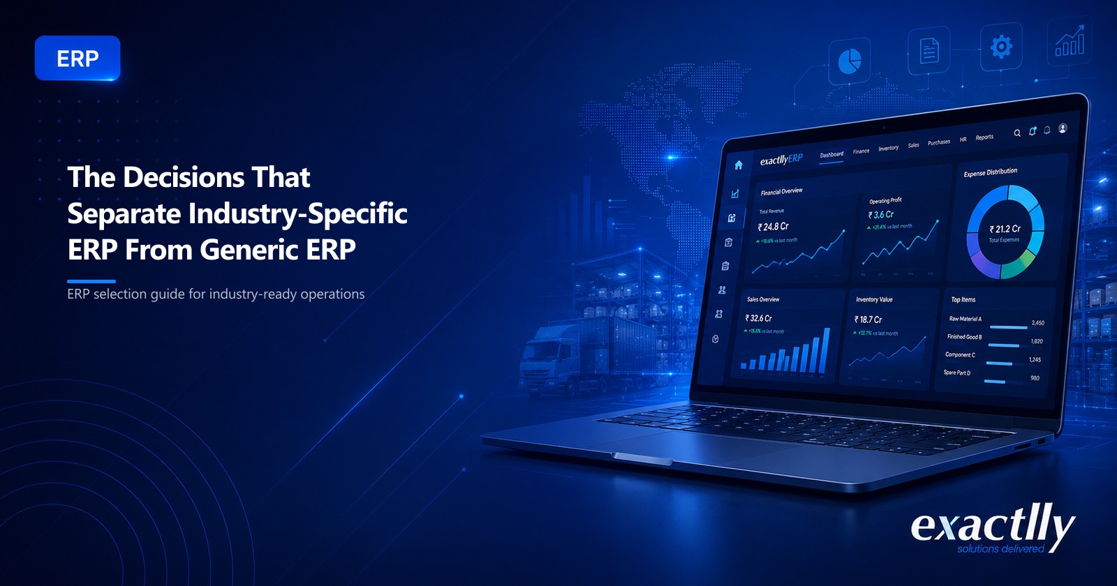 Owner, finance head, and production head evaluating industry specific ERP software against operational fit criteria at a manufacturing business